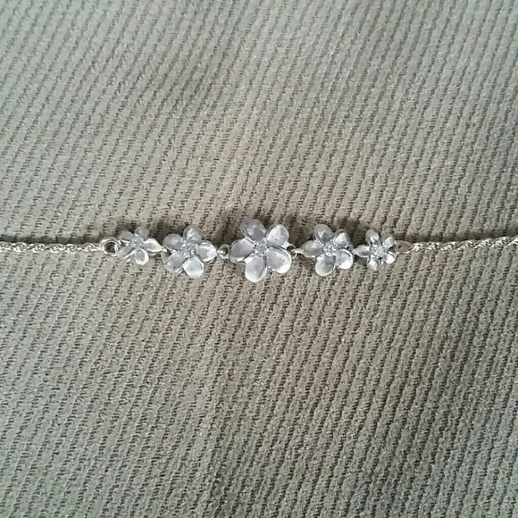 Silver Plumeria bracelet