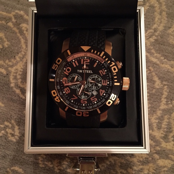 Men's rose gold plated TW Steel watch