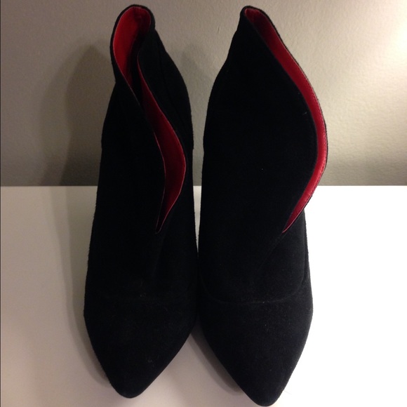 Express faux suede boot heels