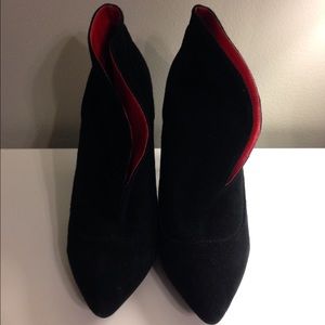 Express faux suede boot heels