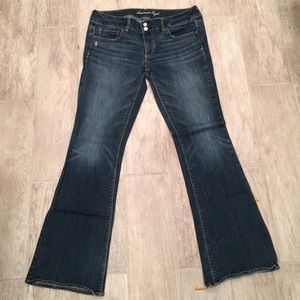 Flared cut, regular length jeans