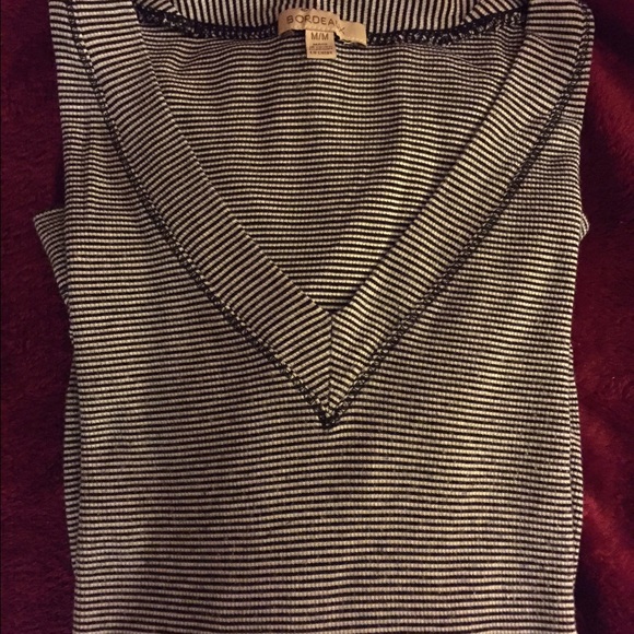 Very soft black and white striped shirt