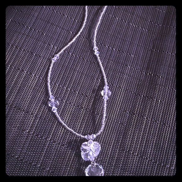 Crystal glass seed bead necklace