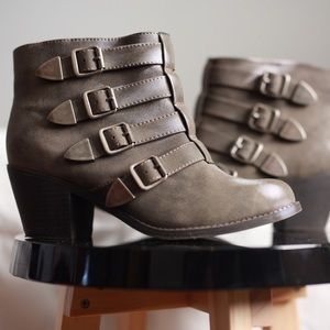 Grey ankle boots