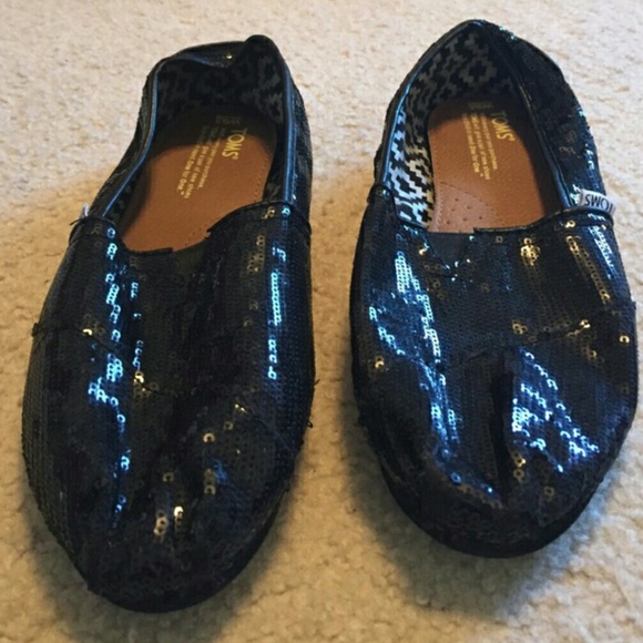 Sparkly Black Toms