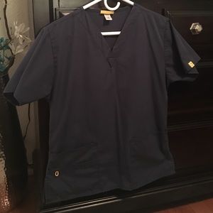 Wonder Wink navy blue scrub set