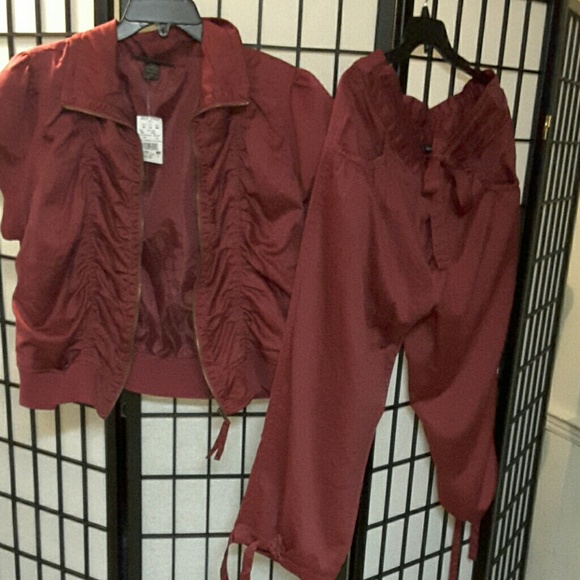 New silky burgandy ensemble