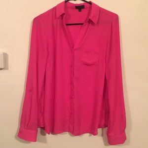 Pink flowy dress shirt