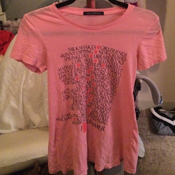 Pink/coral Wildfox shirt in small