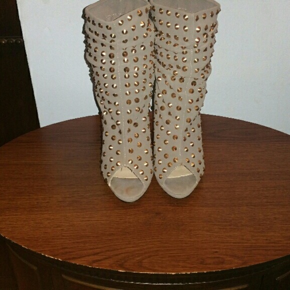 Shoes - Studded Peep Toe Bootie