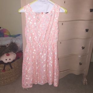 White and Pink Lace Dress