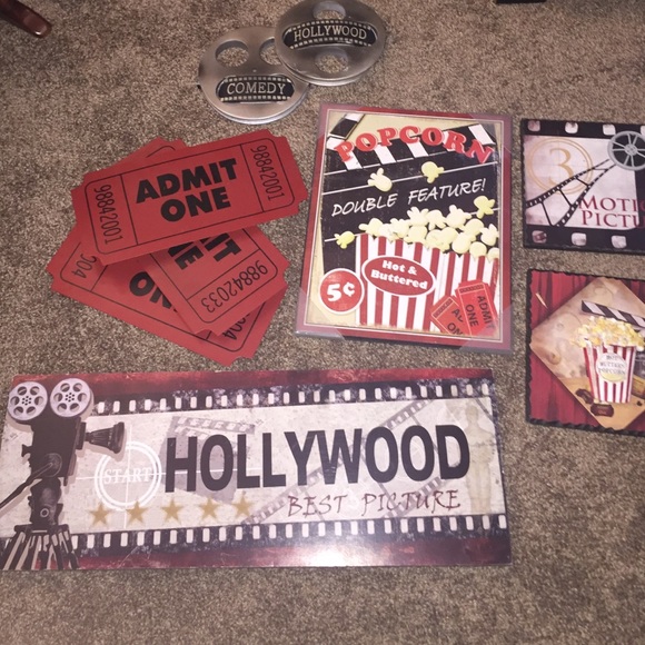 6 Piece Decorative Movie Theatre Wall Hangings