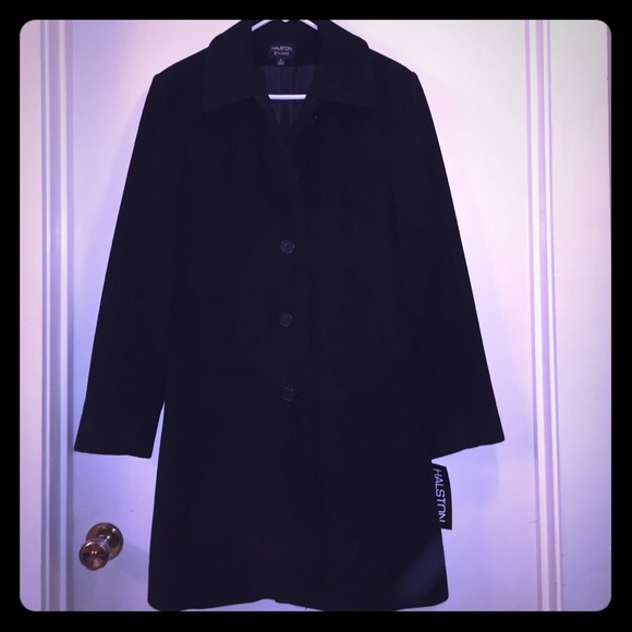 Halston Studio sz 8 wool blend dress coat