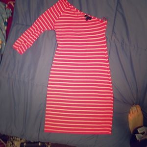 Topshop pink one shoulder bodycon dress