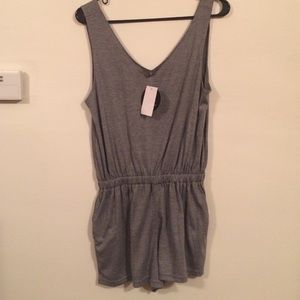 Gray cotton romper