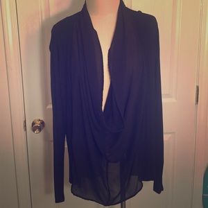 Knit & Chiffon drop neck top! 🍾