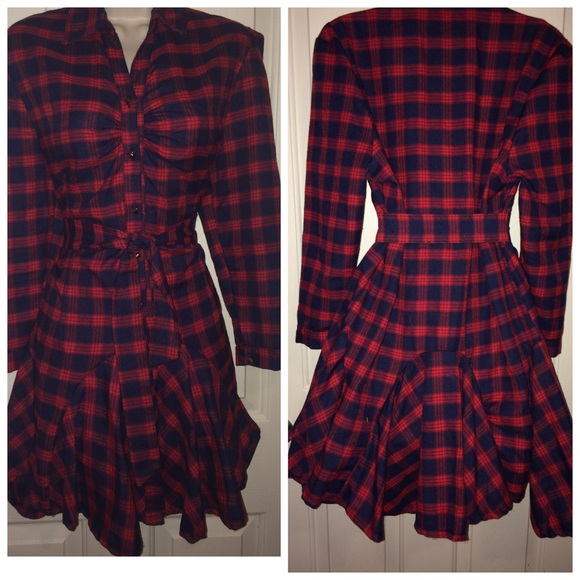 Red and dark blue adorable dress