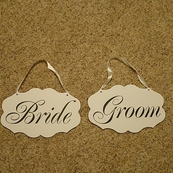 Bride & Groom Hanging Signs