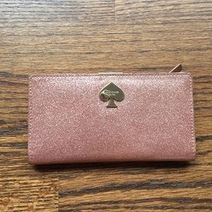 Kate spade rose gold glitter wallet