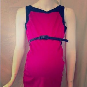Motherhood maternity medium pink belted dress