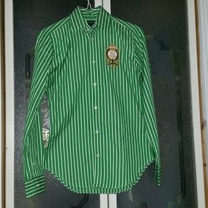 NWOT Green Stripped Button Shirt