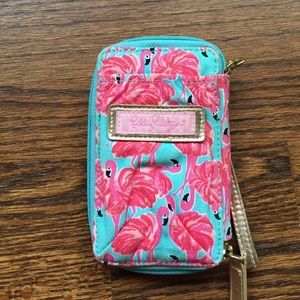 Lilly Pulitzer flamingo wristlet