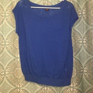 Blue See Through Top