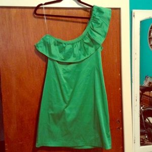 Single Shoulder Ruffle Mini Dress