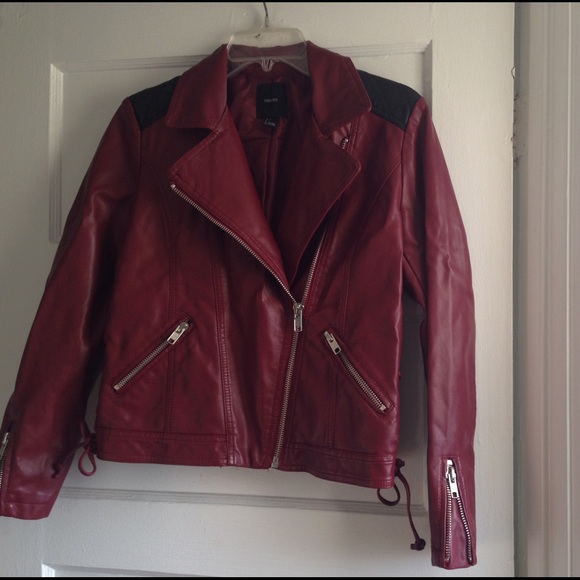 faux leather moto jacket, Size small