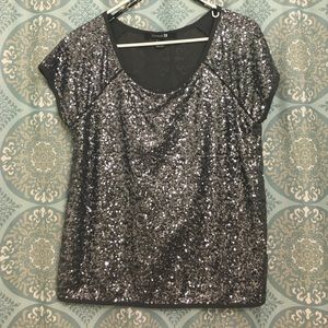 Sequin Top with a Sheer Back