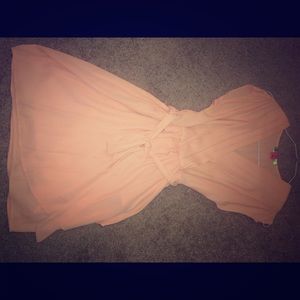 Peach wrap dress