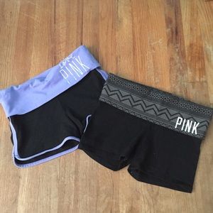 Bundle of 2 VS pink yoga shorts NWOT