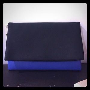 Oversized two tone clutch