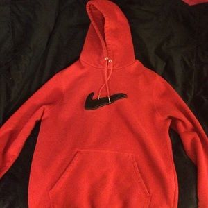 Red Nike hoodie