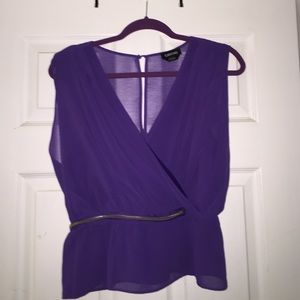 Sheer purple shirt