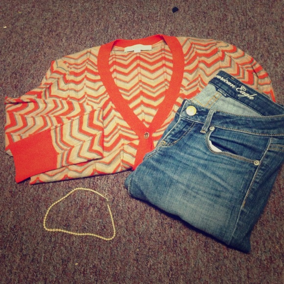 Orange Loft Cardigan