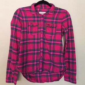 Pink Abercrombie and Fitch flannel