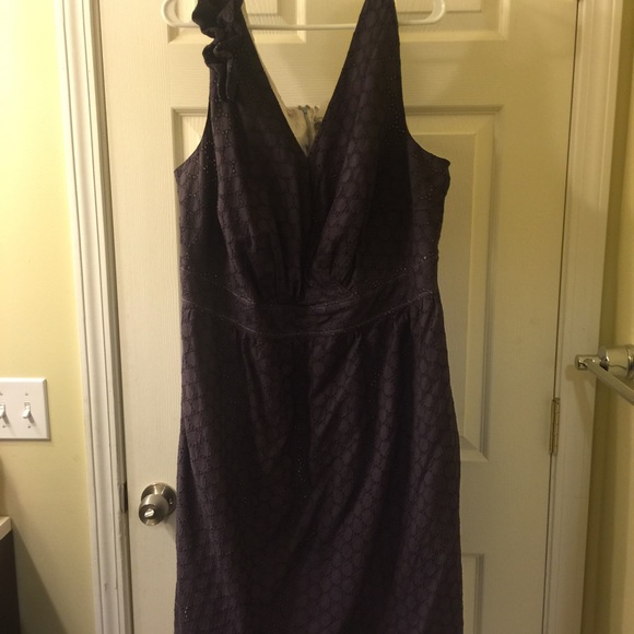 V neck black mid length dress. Dress Barn brand