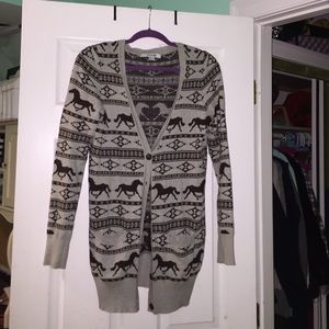 Horse patterned cardigan