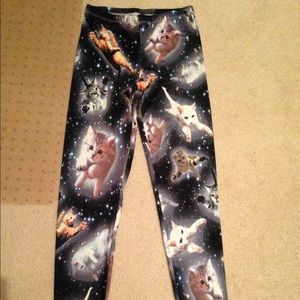 space cat leggings!! small