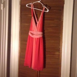 Orange and pink dress by lovposh