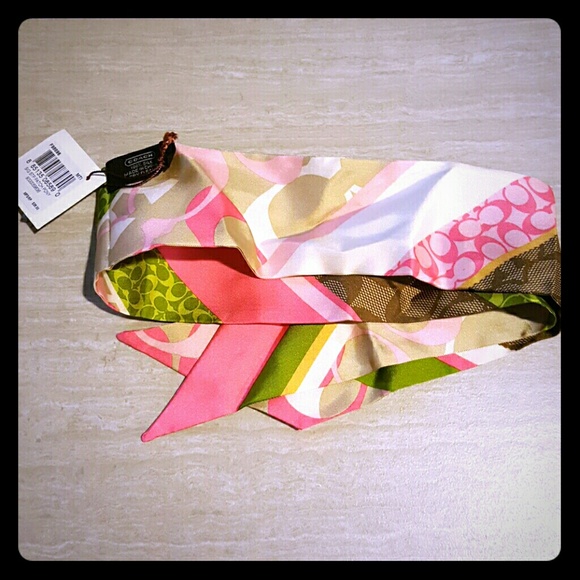 Authentic Coach silk ponytail scarf
