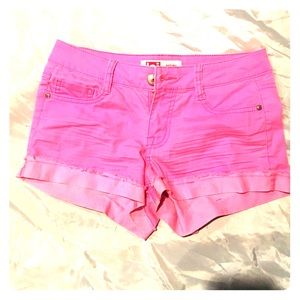 Neon pink shorts
