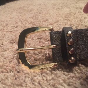 Michael Kors brown MK logo belt