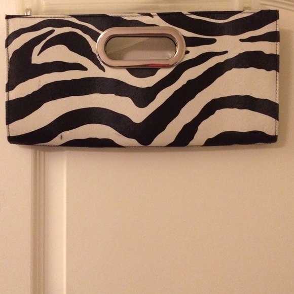 Zebra print clutch bag