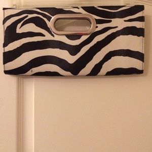Zebra print clutch bag