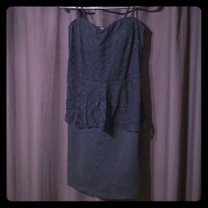 Black lace peplum dress