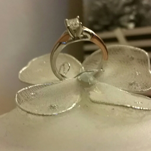 1/2 Carat Round Diamond Engagement Ring in 14K Rose Gold  14 k white and rose gold 1/2 k diamond ring