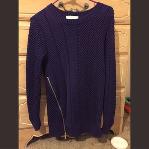 Michael Kors purple sz M ribbed knit long sweater