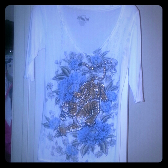 Rhinestone tiger shirt